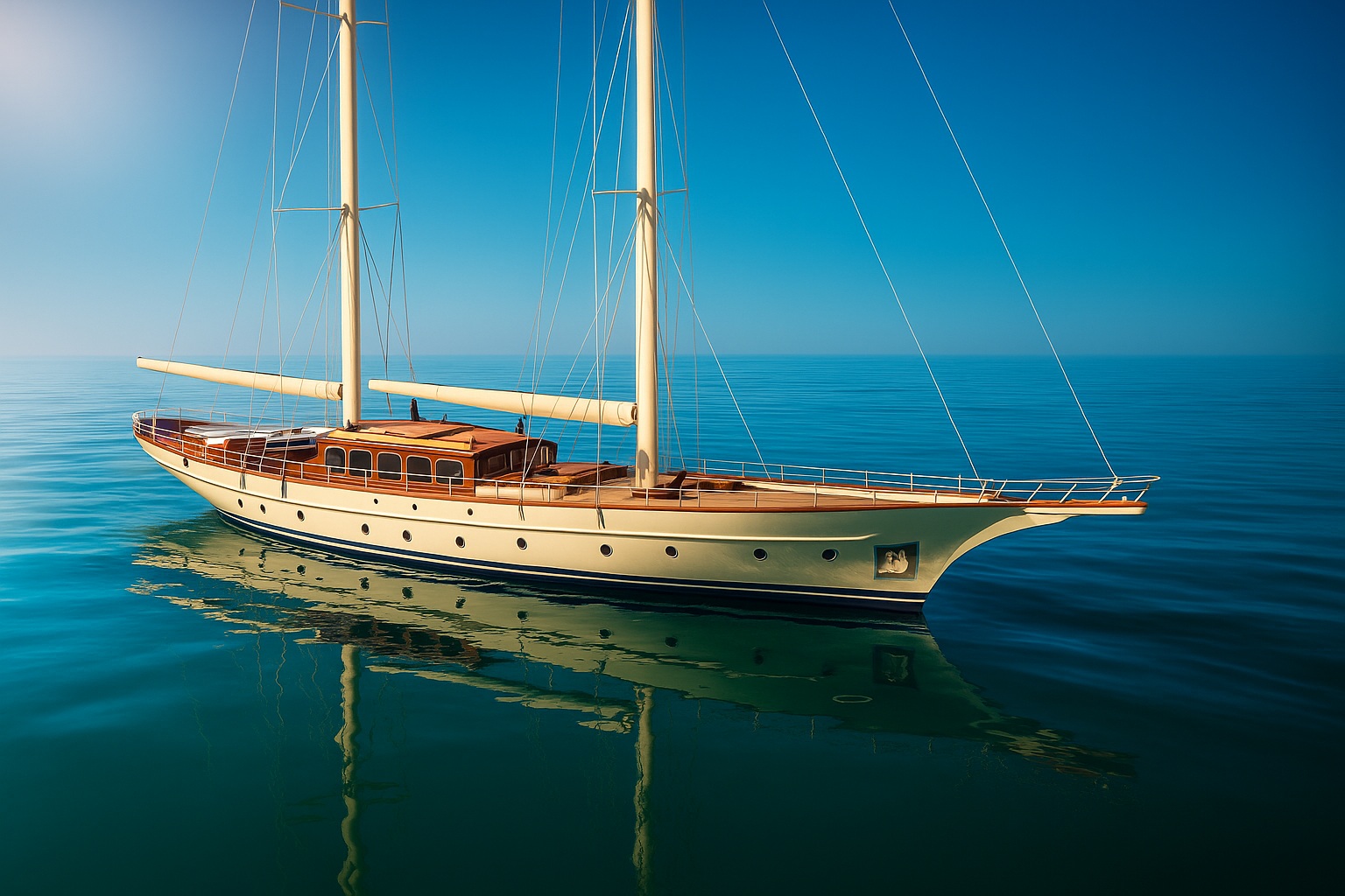 Üretim hangarında lüks bir yat.